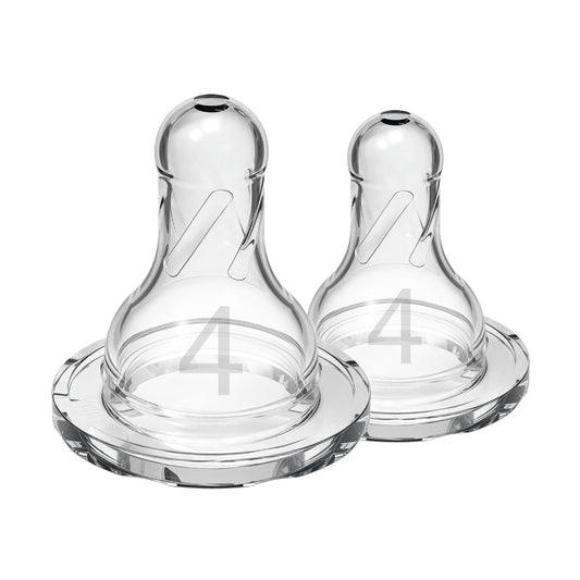 Dr. Brown's Natural Flow Narrow Baby Bottle Silicone Nipple, Level 4, 2-Pack