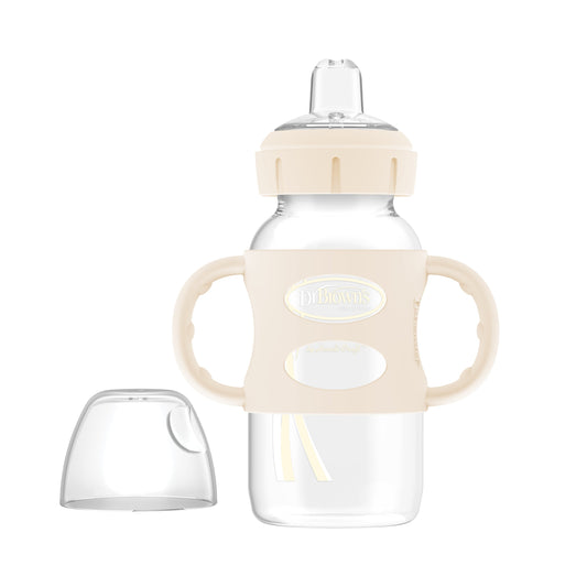Dr. Brown's Milestones Wide-Neck Sippy Spout Bottle with Silicone Handles, 9 oz/270 mL
